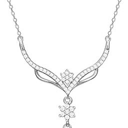 925 Silver Floral Studded Pearl Necklace with Chain | Gifts for Girlfriend, Gifts for Women and Girls |With Certificate of Authenticity and 925 Stamp | 6 Month Warranty*-image-72