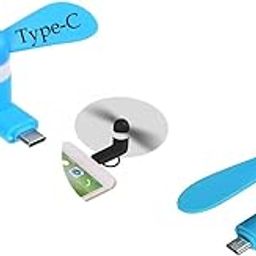 LYXMAD Combo of Micro USB Mini Fan & Type-C Mini Fan 2-Blade Fan High Speed USB Fan, Mini Mobile Cooler, Mini fan Support with All Android & Type-C Smatphones (Multi-colour)-21
