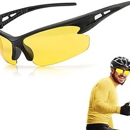 Proberos® Night vision Glasses for Driving with Box, Riding, UV Protection Sports Sunglasses for Men Women, Non-Polarized Sunglasses, Anti Glare Riding Sunglasses-picture-29