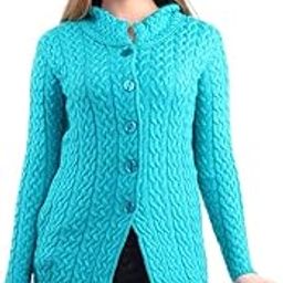 Acro Wool Winter Long Coat for Women, Girls (Turquoise)-image-90