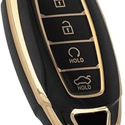 Shopoflux® TPU Key Cover Compatible with Hyundai Verna 2023 2024 | i20 Facelift N Line N8 Car 4 Button Smart Key (Black)-image-39