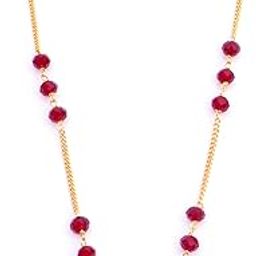 Simple Gold Plated Chain Red Crystal Beads Mangal Sutra Tali/Tanmaniya/Nallapusalu/Mangalsutra for Women-image-80