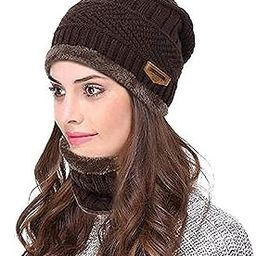 Ultra Soft Unisex Woolen Beanie Cap Plus Neckwarmer Muffler Scarf Set for Men Women Girl Boy - Snow Proof - 20 Degree Temperature Free Size-image-50
