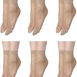 Women's Skin Ultra-Thin Transparent Ankle Socks (Pack of 6)-12