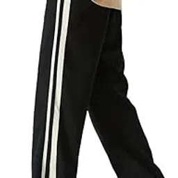 third quadrant Men's Athletic Track Pants with Side Stripes and Loose fit || Regular Track Pant,Black with White Stripe|| Straight Leg || Casual Sports Trousers-picture-12