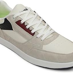 Leap7x AMAZER-20E Men's Casual Lacing Sneakers, Light Grey and White | Suitable for Walking Travel, College, Office | Comfortable Lace-Up Casual Shoes | Lightweight Stylish Fashion Footwear-picture-7