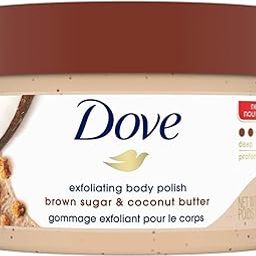 Dove Exfoliating Body Polish Scrub Dry Skin Brown Sugar & Coconut Butter,Gently Exfoliates & Moisturizes Instant Soft & Smooth Skin,Naturally Derived Ingredients,Sulfate-Free,Coconut Scent,298G-image-61
