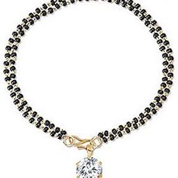 Black Gold Plated Round Hand Bracelet Bangle Style Mangalsutra for Women-image-6