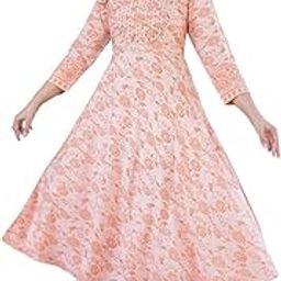 Women's Rayon Flared Gown Soft & Breathable Maxi Dress for Casual Ethnic Stylish Full-Length Anarkali Style-image-57