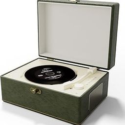 Vintage Style CD Player with Bluetooth, Leather Case, Green-picture-18