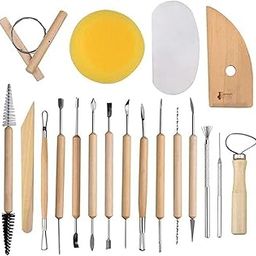 Ganesh Pottery Professional Pottery Tools Kit 19 Pieces for Ceramic, Clay Sculpting, Shaping, Trimming, Scarping, Cutting, Fine Detailing & Smoothening Most Essential Tools for Potters-image-20