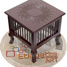 Wooden Coffee Table, End Table Wood Patio Table, Square Wooden Accent Table Outdoor Patio Side Table Indoor Plant Stand, Outside Table-picture-17
