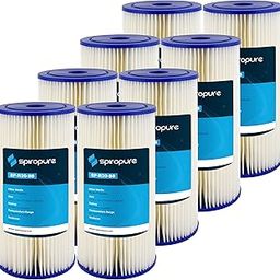SpiroPure SP-R20-BB 10x4.5 20 Micron Pleated Polyester Sediment Water Filter Cartridge SPC-45-1020 (Case of 8)-image-6