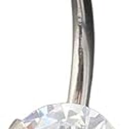 Non-Allergic Stainless Steel Belly Button Ring | Thick Rod with Round Double Zircon, Non-Fading Clip-image-99