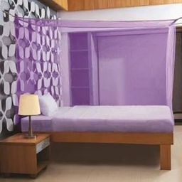 Nylon Mosquito Net for Protection | King Size Double Bed Extra Large Size | Foldable Mosquito Net Easily Wash - Purple or multycolours, Double Bed Size 7x7-20