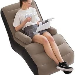 Inflatable Recliner Sofa with 2-in-1 Electric Pump – Portable Plush Air Lounge Chair for Home, Office, Beach, Travel, and Camping Foldable Washable Outdoor Rug Stripe Carpet(with Pump)-25