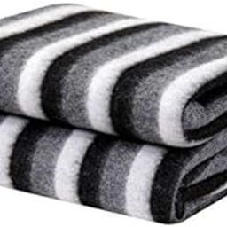 CK CREATION Single Bed Donation Woollen Standard Polo Blanket (Black and White) 1 pcs-image-61