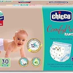 Chicco Comfy-Pro Pant Style Baby Diapers | Anti-bacterial benefits | Ultra Soft & 12hrs protection | Wetness indicator & Disposing Tapes - Medium, 30 Count, 7-12 Kg-8