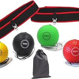 MERISHOPP Boxing Reflex Ball Headband Fitness Boxing Gear Workout Reflex Punching Ball 2 Headband 4 Ball| Punching Bag | Boxing Bag-image-65