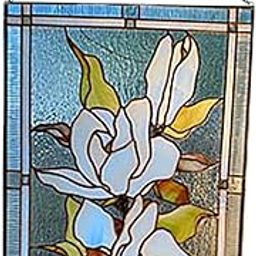 Stained Glass Rectangle Window Panel Suncatcher Wall Decor Magnolia | Home Decor | Suncatchers & Mobiles-image-11