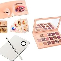 Khelni Makeup Practice Face Board, face dummy for Skin Board,for Makeup Practice Mask Skin Face Eye Makeup Practice for Beginner Makeup Artist The Perfect Makeup, NUDE Eyeshadow, Mixing Palette-55