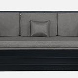 Royal Interiors Shinfin 3 Seater Metal Sofa Cum Bed with Hydraulic Storage | King Size Sofa Cuma Bed |Metal Sofa Set for Living Room (Grey & Black)-image-23