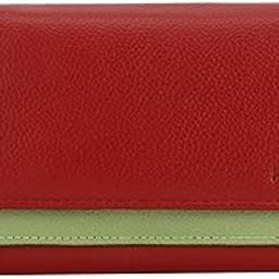 Premium Handcrafted Leather Stylish Small Purse Hand Clutch Wallet For Women Shopping (Red & Green)-image-53