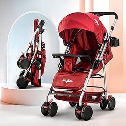 Baybee Convertible Infant Baby Pram Stroller for Newborn Babies with 3-Position Adjustable Seat & Canopy, Reversible Bassinet & 5 Point Safety Belt | Baby Stroller for Toddlers 0 to 3 Years Boy Girl (Red)-21