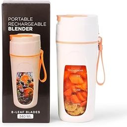 Rhonnium Personal Mini Juicer for Smoothies and Shakes | USB Rechargeable Juicer | 340ML Fresh Fruit Mixer for Travel, Gym & Office-image-63