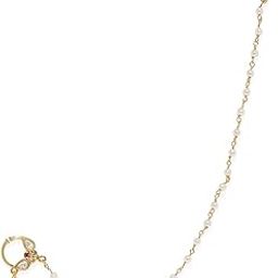 Gold Plated Traditional and Ethnic Ruby Kundan Embellished Delicate Clip On/Non-Piercing Nose Ring/Nathani with Pearl Chain for Women Pack of 1-0