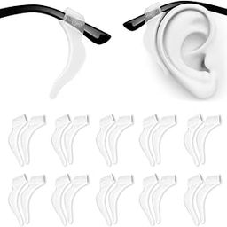 Soft Silicone Eyeglass Ear Hooks, Glass Accessories, 10 Pairs of Non-Slip Eyeglasses Ear Grips for Glasses, Sunglasses, Reading Glasses, Clear, 42*11mm-image-24
