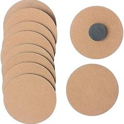 MDF Wood Sheet Craft Magnet - Plain MDF Fridge Magnet Blanks Cutouts Set for Painting Wooden Sheet Craft, Decoupage, Resin Art Work & Decoration (Round Set of 10)-image-69