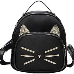 Cute Small Cat Style Backpack for Girls (Black,BV1215)-image-2