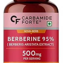Carbamide Forte Berberis Berberine 95% with Milk Thistle & Cinnamon | Berberine Capsules 500 mg | Berberine Supplements | 60 Veg Capsule-45