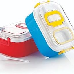 Meteor Plastic Lunch Box for Adults, Girls & Boys – Airtight Nasta Box Container with Spoon & Mini Container, Transparent Lid – Ideal for Office, School, Picnic, Men & Women-image-41