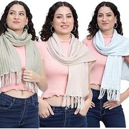 Stylish Women Self Design Winter Woolen Muffler(Pack Of 3)-picture-42