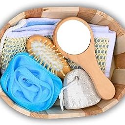 TGOPIT Gift Set for Men & Women Luxury Bath and Body Hamper Pumice Stone, Bamboo Hair Detangling Brush, Loofah, Body Sponge Pampering Kit for Birthday,Anniversary and All Special Occasions(Multi)-image-3