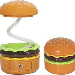 Funblast Table Lamp - Burger Design Light for Kids & Adults, Rechargeable With Pen Holder & Sharpener, Study Desk Light for Study Room/Home/Office (Aqua Green) - Plastic, LED-1