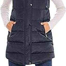 S.E.B Women's Long Puffer Vest, Quilted Faux Down Filled Hooded Vest for Fall and Winter-image-66