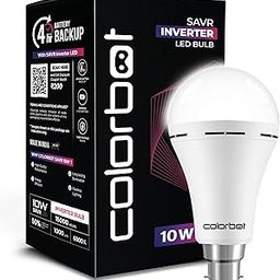 10W Emergency Inverter Rechargeable LED Bulb for Power Cut | 4 Hour Battery Backup | B22D | Cool Day Light (6500K) | Li-ion Battery Inside (Pack of 1)-0