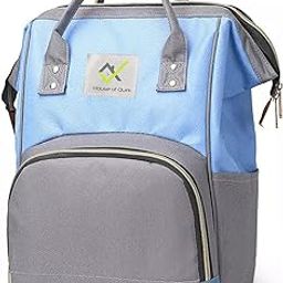 House of Quirk Baby Diaper Bag Blue Maternity Backpack (Grey Blue)-image-127