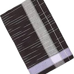 Oasis Cotton Open Ended Free Size Ready to Wear PULI MURUGAN Lungi - Pack of 1 (OPEN ENDED, DARK BROWN)-image-81