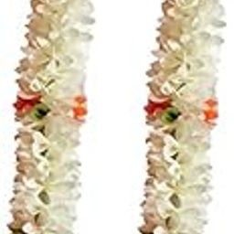 THE FLOWER STUDIOS 2PC White Color Jasmine Flower Fabric Gajra 12 inch for Gorgeous and Stunning Hairstyles-image-25