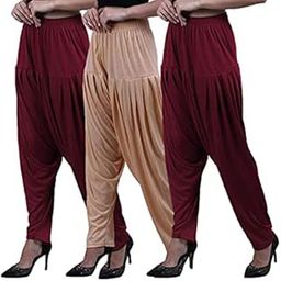 Viscose Patiala Pants with Elastic Waistband for All-Day Comfort Pack of 3-image-17