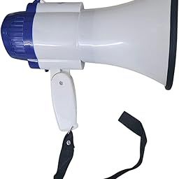 MPS MY PARTY SUPPLIERS® 1pc Portable Megaphone with Handle Support Lightweight Compact with Volume Music Record Function Button-image-28