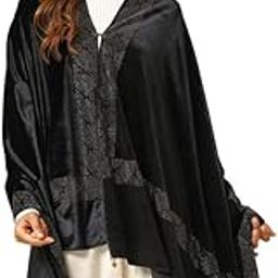 soch Womens Velvet Shawl With Stone Work-picture-37