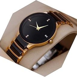 Premium Brand - Analogue Men's Watch (Black Dial Multi Colored Strap) (1.Gold)-16