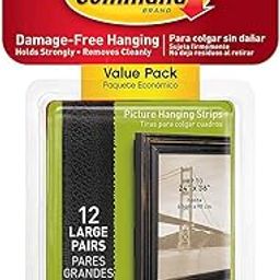 Command 17206BLK-12ES Picture Hanging Strips Value Pack Frame stabilizer, 12 Pairs, Black-image-48