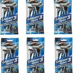 Men 6 Pack Of Laser Sport 3 Triple Blade Razor | Pack Of 6-84