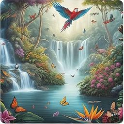 ODAWA Self Adhesive Cloth 35.1 x 35.1 cm Tropical Colorful Birds Soft Reusable Lightweight Foldable for Camera Accessories, Tropical Colourful Birds, 21.7x21.7in, Tropical Colorful Birds-image-26